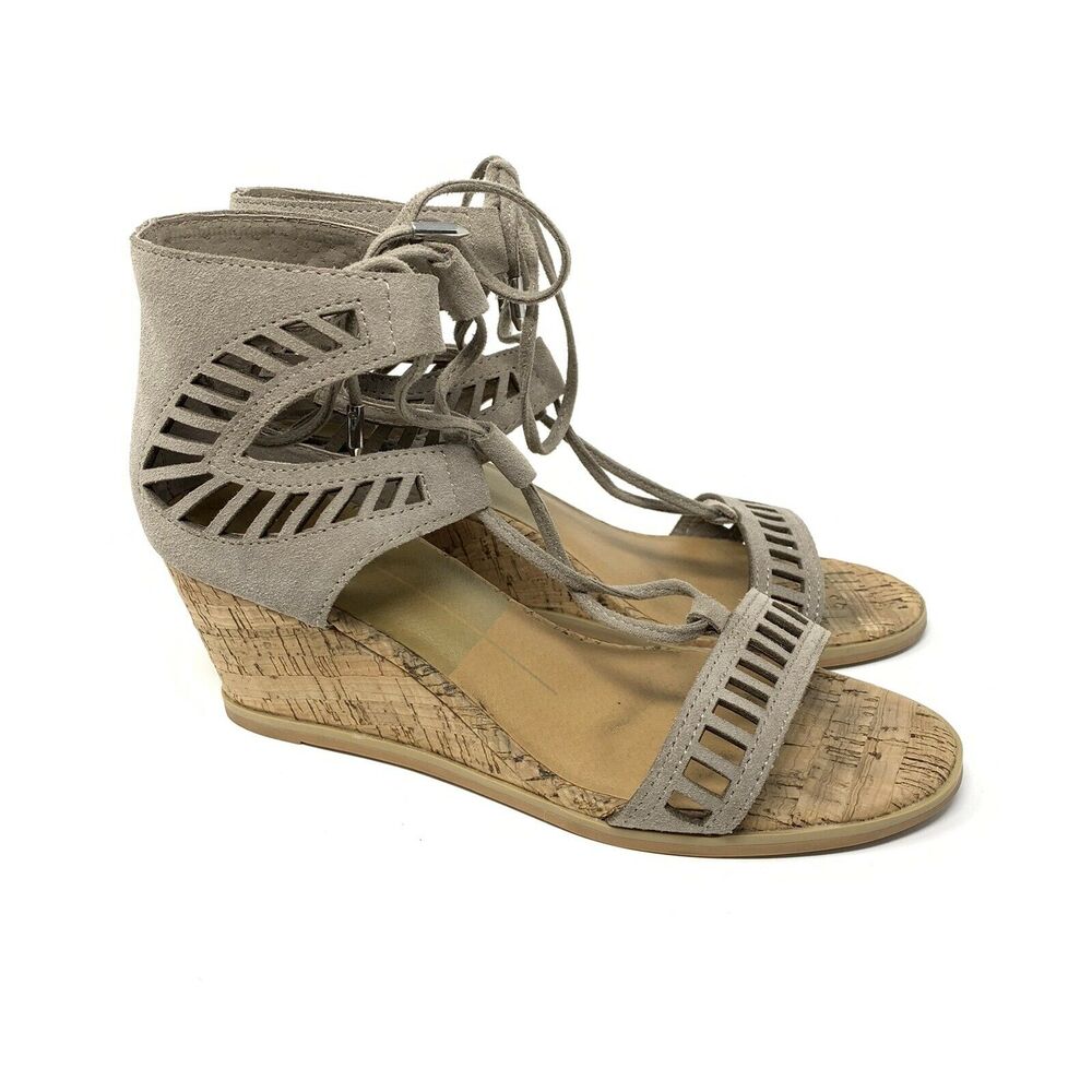 Dolce Vita‎ Suede Cork Heel Gladiator Sandals Women's Size 7